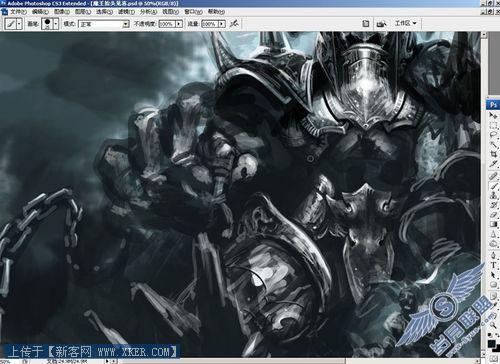 Photoshop加<a href=http://www.syue.com/Digital/ target=_blank class=infotextkey>数码</a>板绘制“困斗”怪兽