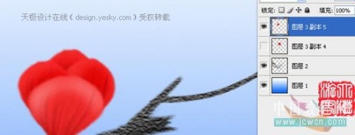 Photoshop绘傲雪红梅_天极设计在线整理转载