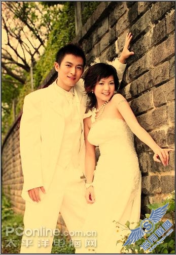 PhotoShop教程:处理情侣照片为旧风格卷轴特效