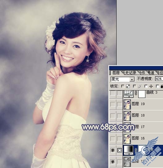 Photoshop快速调出人物照片怀旧的蓝黄色