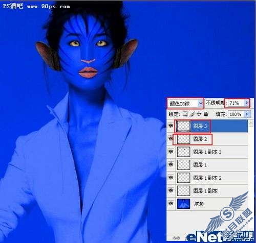 photoshop照片处理:将美女处理成阿凡达人物【图】_