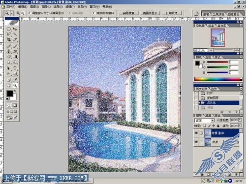 Photoshop滤镜巧妙模拟下雪效果_