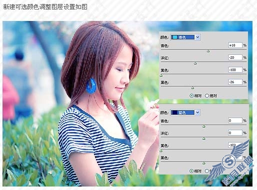 Photoshop调出室外人像清爽的淡蓝色