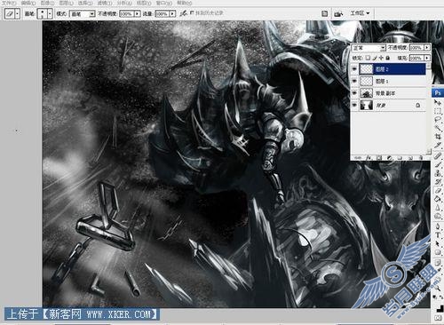 Photoshop加<a href=http://www.syue.com/Digital/ target=_blank class=infotextkey>数码</a>板绘制“困斗”怪兽