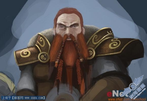 教你Photoshop手绘魔兽世界里的矮人战士(3)