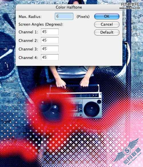 Photoshop制作炫酷的半调效果美女照片