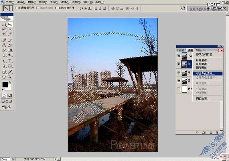 Photoshop照片处理:利用通道调色为公园照片换色彩