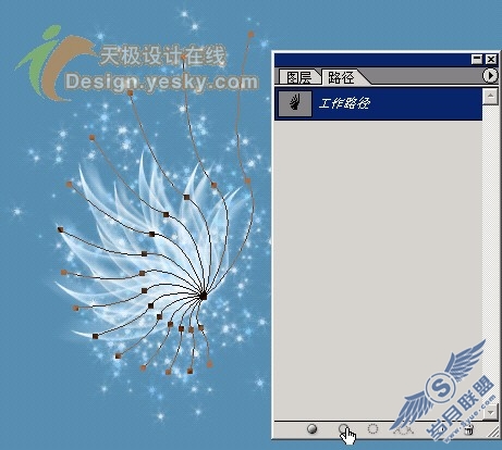 天极设计在线_Photoshop滤镜绘制半透明叶片