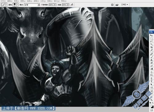 Photoshop加<a href=http://www.syue.com/Digital/ target=_blank class=infotextkey>数码</a>板绘制“困斗”怪兽