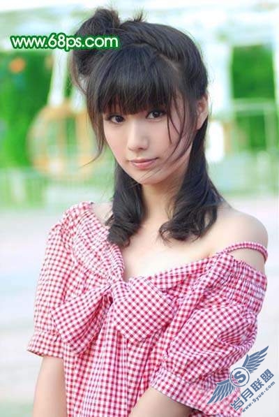 Photoshop调出粉嫩色的美女照片