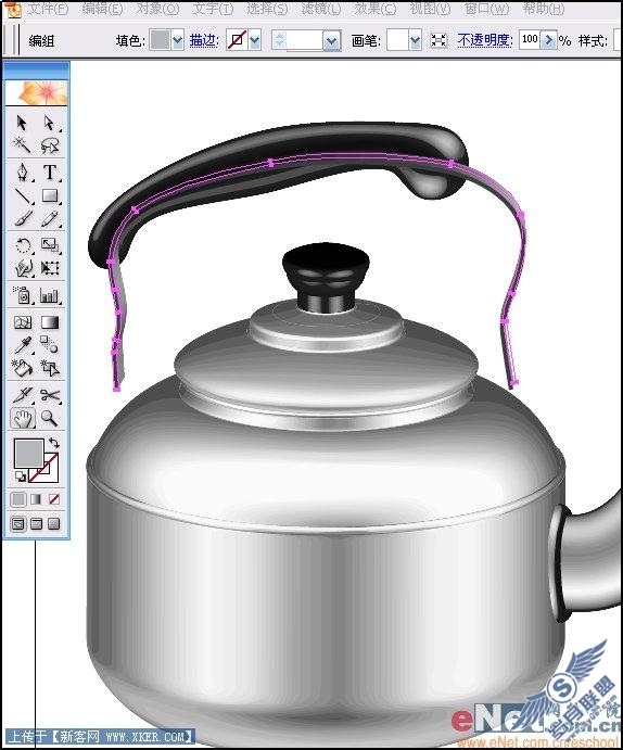 用Illustrator打造矢量铝制的水壶