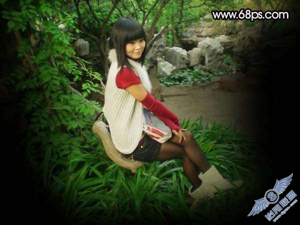 Photoshop照片处理:调出可爱暗红色的美女照片