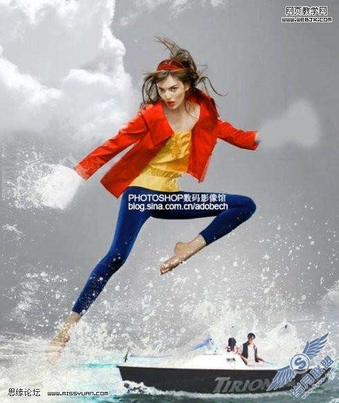 Photoshop照片处理:合成海上踏浪效果【图】_