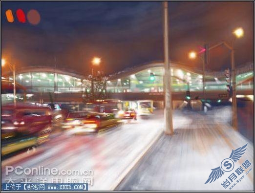 AdobePhotoshop绘制《白雪夜街景》插画