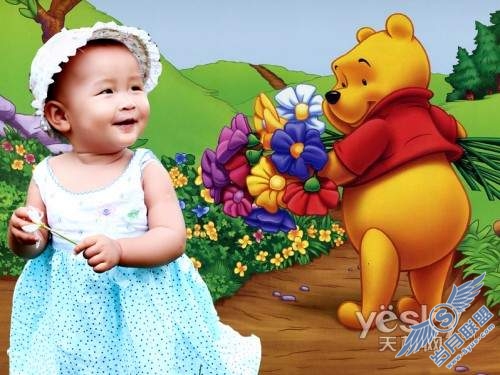 Photoshop儿童照片处理:合成儿童卡通照片