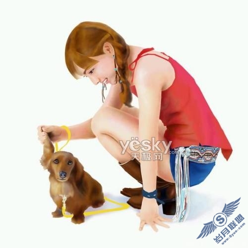 Photoshop教程:美女+宠物如此凭空创造