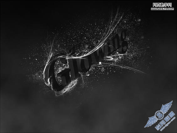 Photoshop制作超酷的光束装饰的立体字
