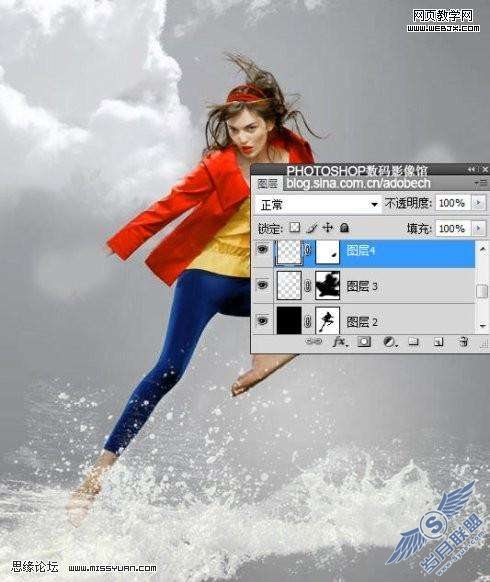Photoshop照片处理:合成海上踏浪效果【图】_