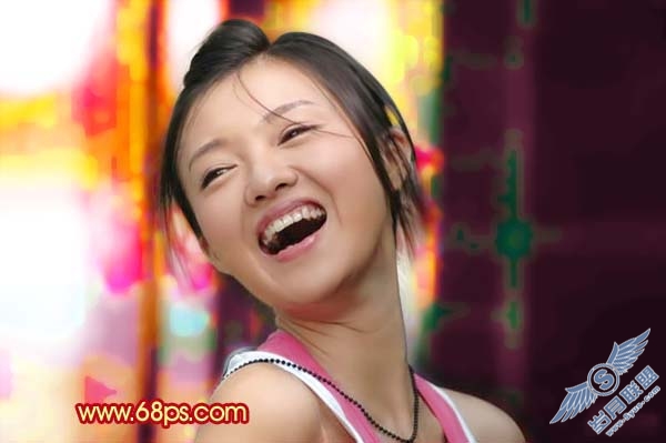 Photoshop给暗光照片加上绚丽的背景