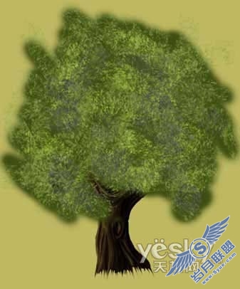 Photoshop鼠绘梦幻的绿色卡通树