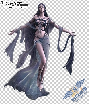 PhotoShop合成正在消失的美女