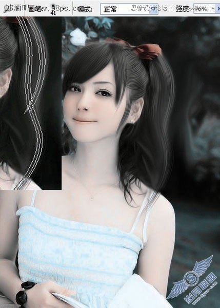 Photoshop照片淡淡轻微转手绘效果