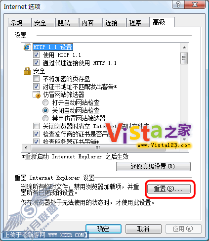 解决WindowsVista中IE7.0自动关闭的问题