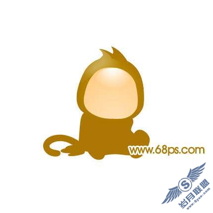 Photoshop制作可爱的卡通猴子教程