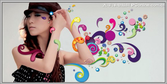 Photoshop打造人物花纹时尚海报