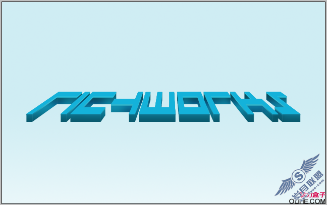 Photoshop文字特效:制作蓝色3D文字【图】_