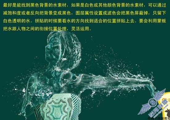 利用滤镜及素材把人物变成水人