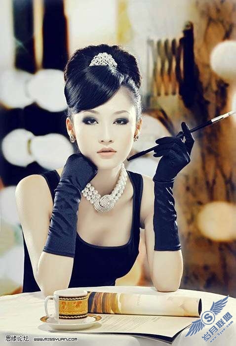 Photoshop照片处理:制作陈旧的淡黄色美女照片【图】_