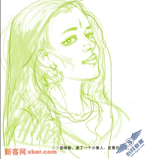 Photoshop手绘人物：印度少女【图】_
