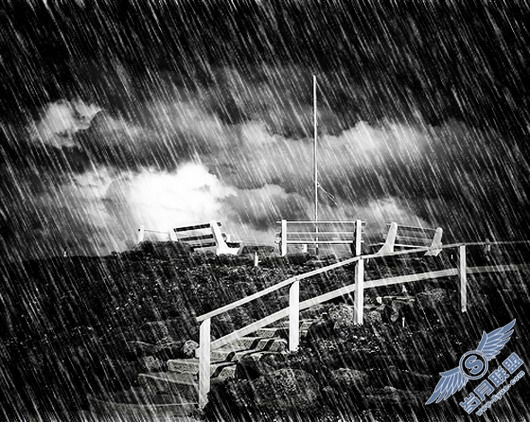 Photoshop滤镜为照片添加下雨效果