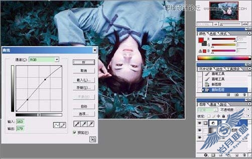 Photoshop调出外景人物照片梦幻的青蓝色