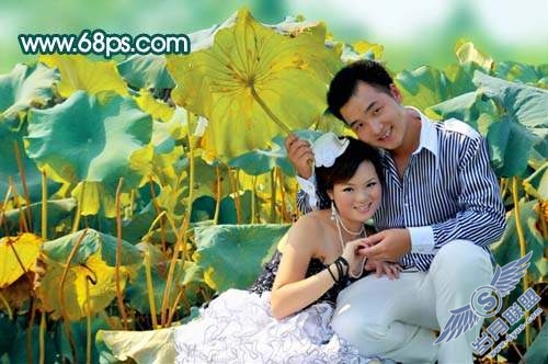 Photoshop调出情侣照片淡淡的青灰色