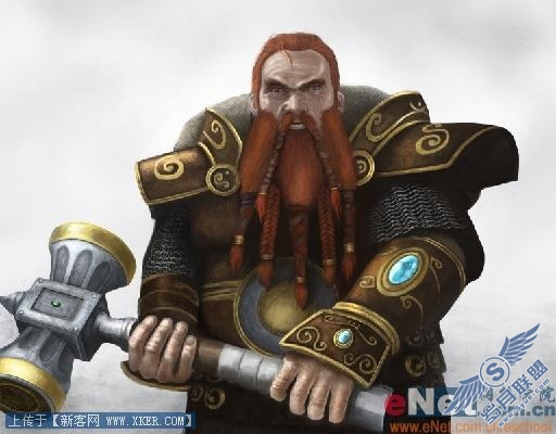 教你Photoshop手绘魔兽世界里的矮人战士