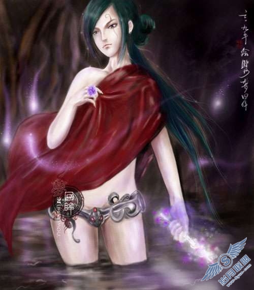 Photoshop鼠绘教程:制作古代穿红袍的女战士【图】_