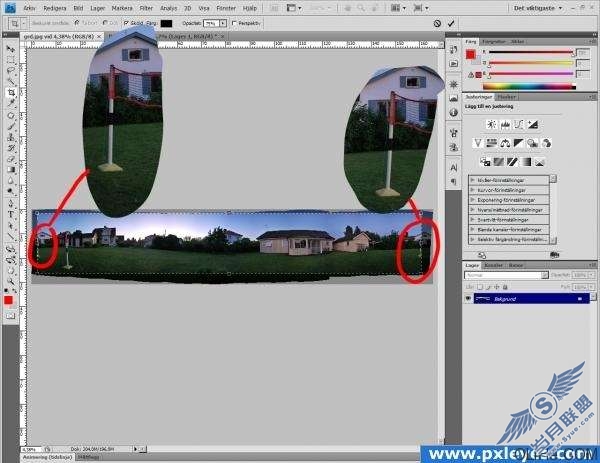 Photoshop制作圆形全景画教程【图】_