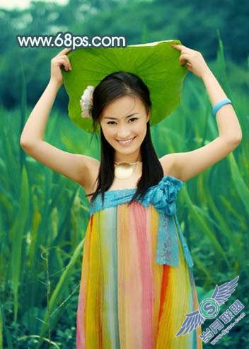 Photoshop照片处理:调出古典暗黄色外景美女照片【图】_