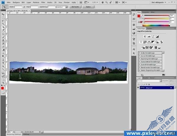 Photoshop制作圆形全景画教程【图】_