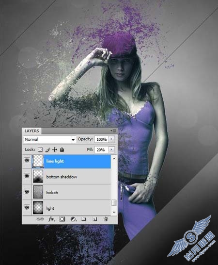 Photoshop合成美女与兽中之王插画