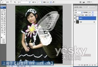 PhotoShop营造梦幻效果_神秘园中的精灵_天极设计在线整理转载