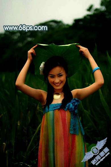 Photoshop照片处理:调出古典暗黄色外景美女照片【图】_