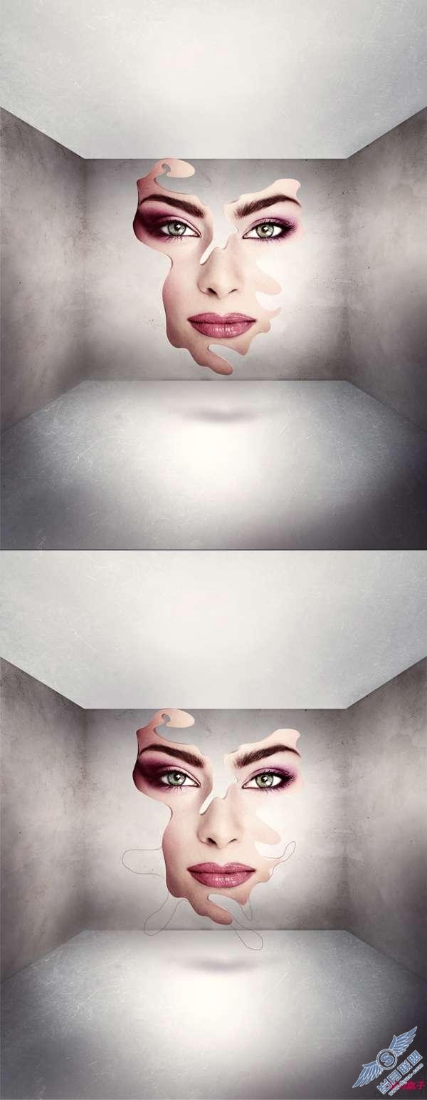 photoshop插画教程:制作抽象的脸(二)【图】_