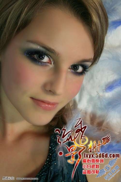 photoshop美容教程:打造美女紫色魔幻亮丽彩妆【图】_