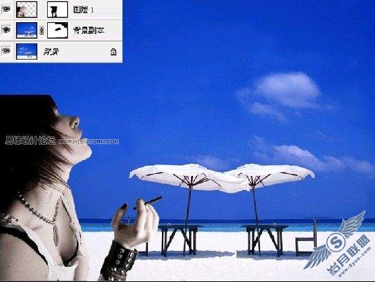 photoshop合成人吹出来云彩效果