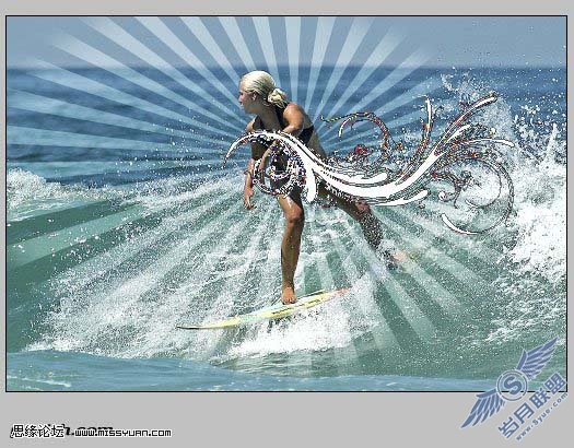 Photoshop打造一幅动感的冲浪海波