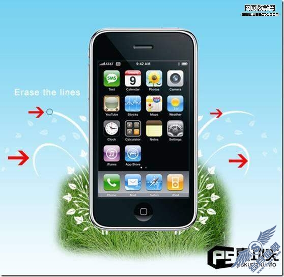 Photoshop合成:制作炫酷的苹果<a href=http://www.syue.com/Digital/Mobile/ target=_blank class=infotextkey>手机</a>天空之城
