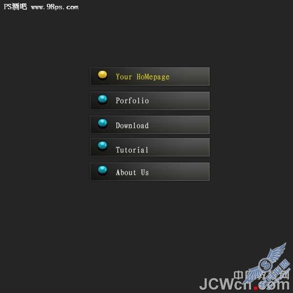 Photoshop设计制作黑色风格网页按钮【图】_